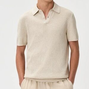 Quince 100% Organic Cotton Mesh-Stitch Sweater Polo